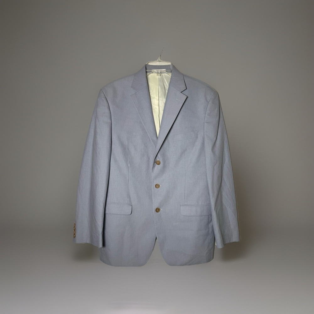 LAUREN RALPH LAUREN Light Blue Men's 40R Cotton Blend Suit Jacket Derby Golf